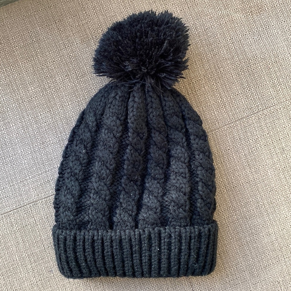 Black Pom Beanie